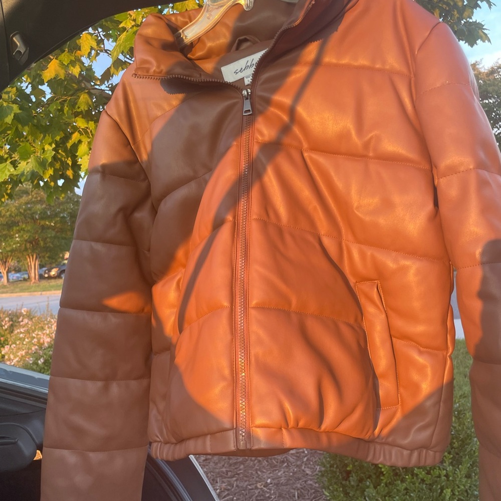 Sebby Toffee Non-Leather Puffer Jacket